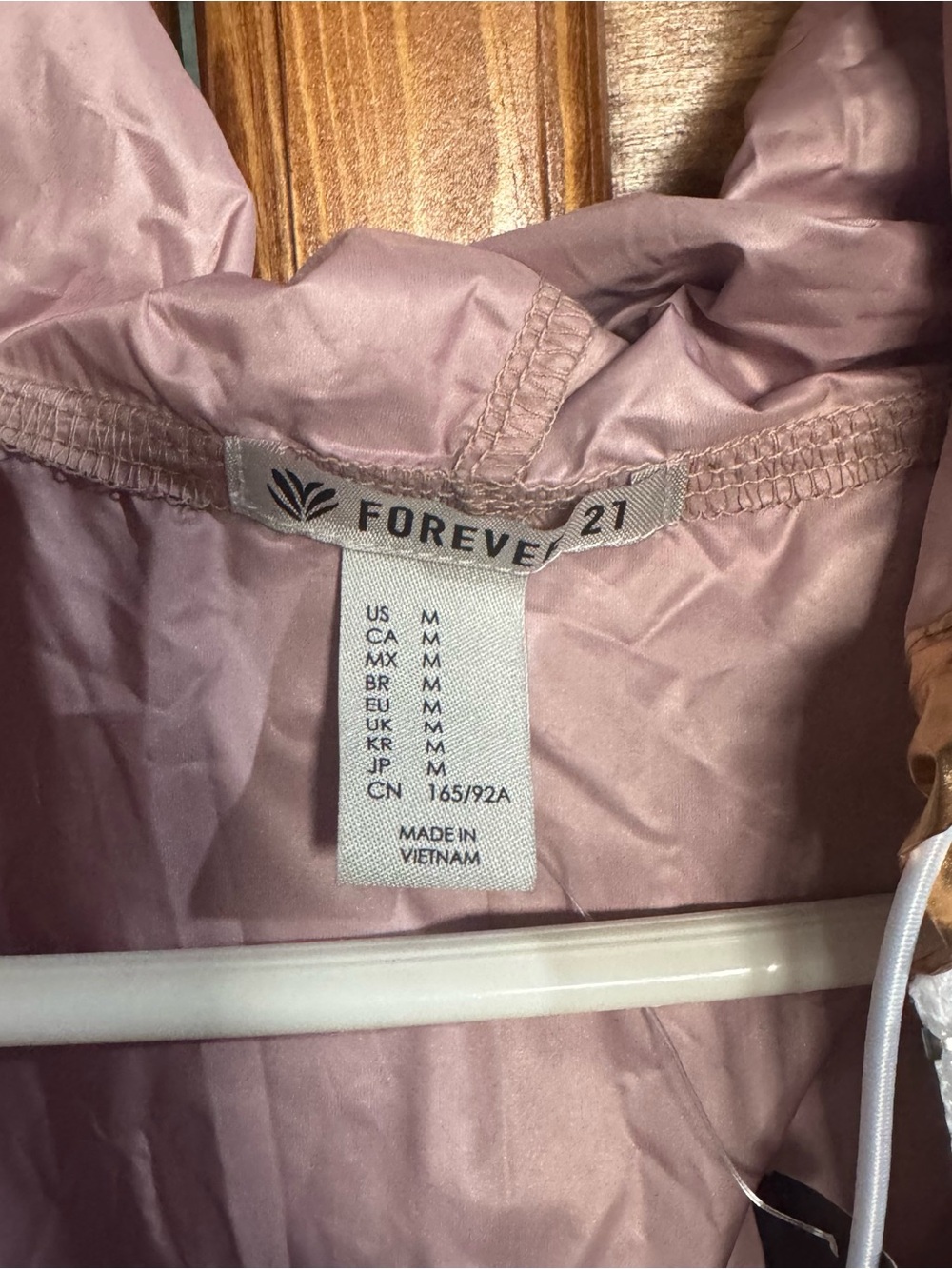 Forever 21 Metallic Gold Windbreaker with Pink Lining - Picture 2 of 4